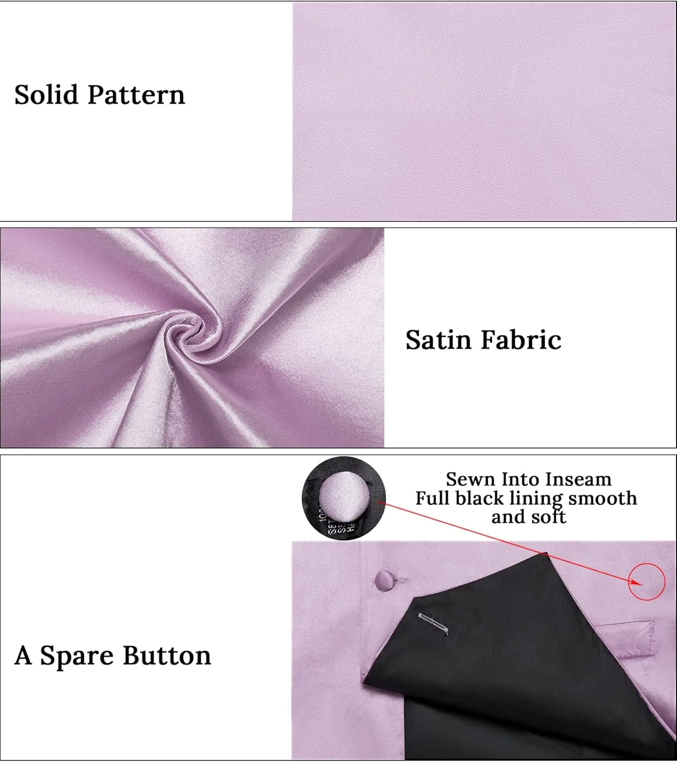 DiBanGu Mens Satin Vest and Bowtie Lapel Pin Set for Suit or Tuxedo,Solid Dress Waistcoat & Pre-tied Bowtie for Wedding Party