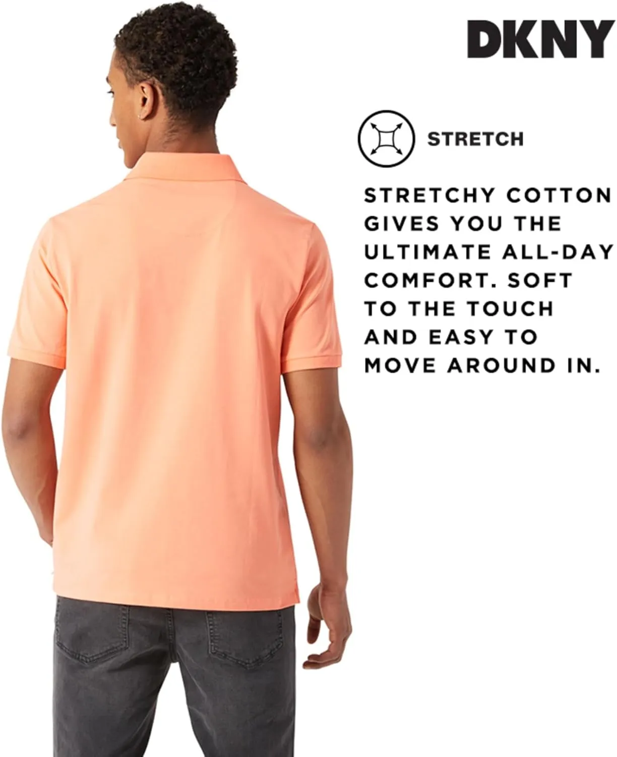 DKNY Polo Shirts for Men - Soft Stretch Casual Cotton Mens Polo Shirts | Modern Fit Short Sleeve Mens Polos