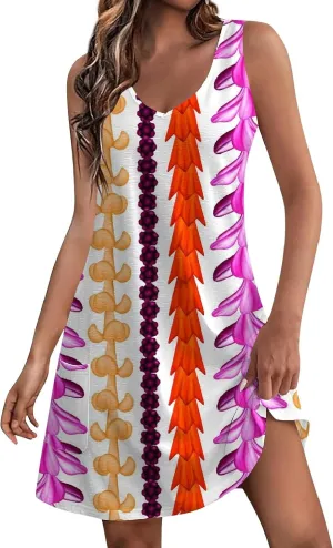 DOPOCQ Summer Dresses for Women 2024 Sexy V Neck Sleeveless Boho Beach Dress Casual Plus Size Solid Color Tank Mini Dresses