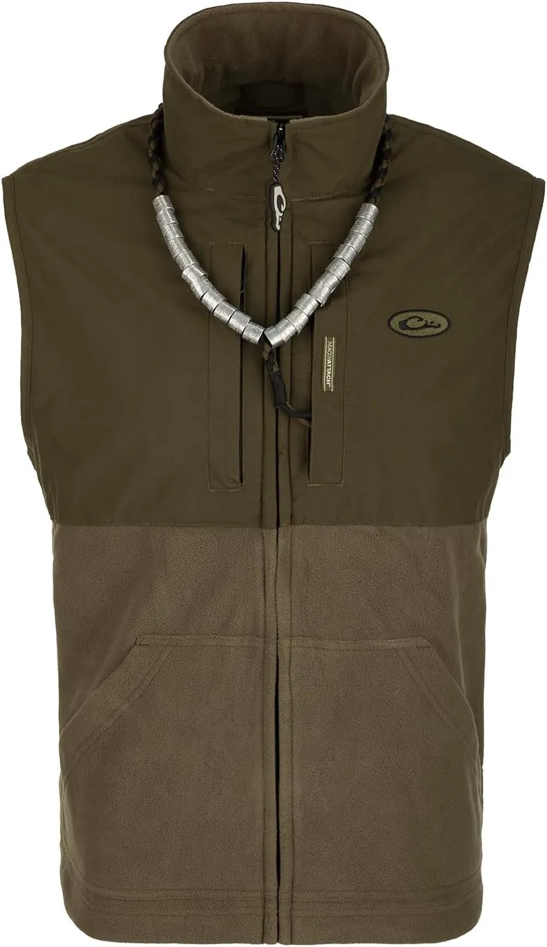 Drake Waterfowl Men's MST Eqwader Insulated Fleece-Lined Waterproof Windproof Breathable Adjustable Outdoor Hunting Vest