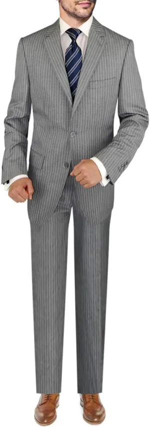DTI BB Signature Italian Men's 3 Piece Wool Suit Set Jacket Pant Extra Trousers