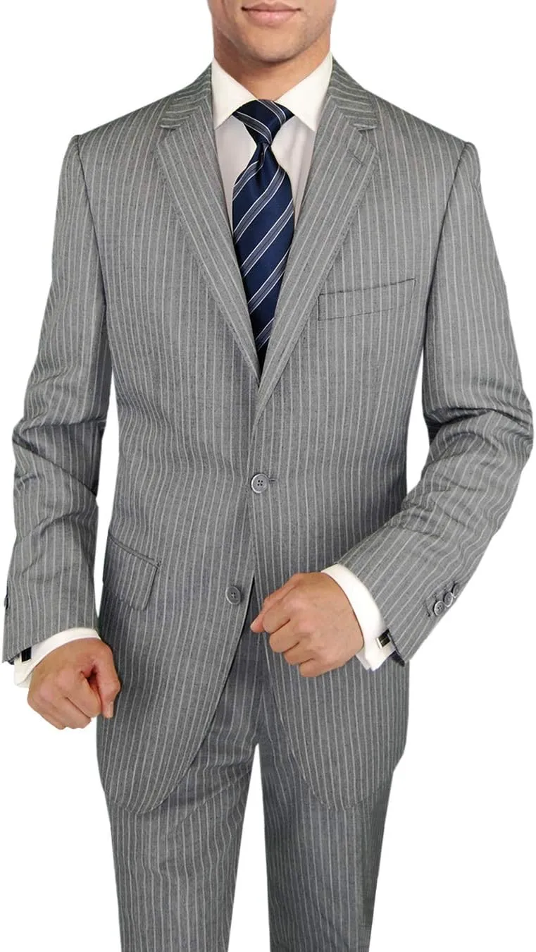 DTI BB Signature Italian Men's 3 Piece Wool Suit Set Jacket Pant Extra Trousers