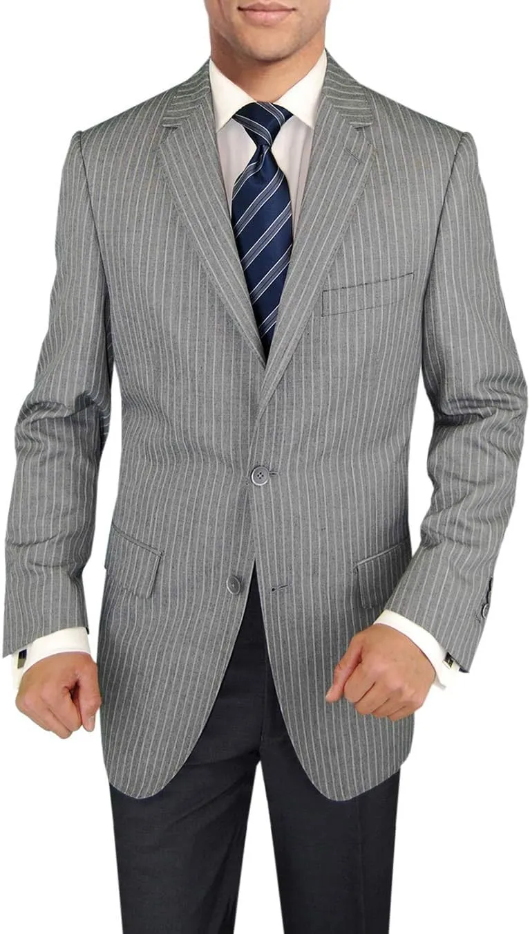 DTI BB Signature Italian Men's 3 Piece Wool Suit Set Jacket Pant Extra Trousers