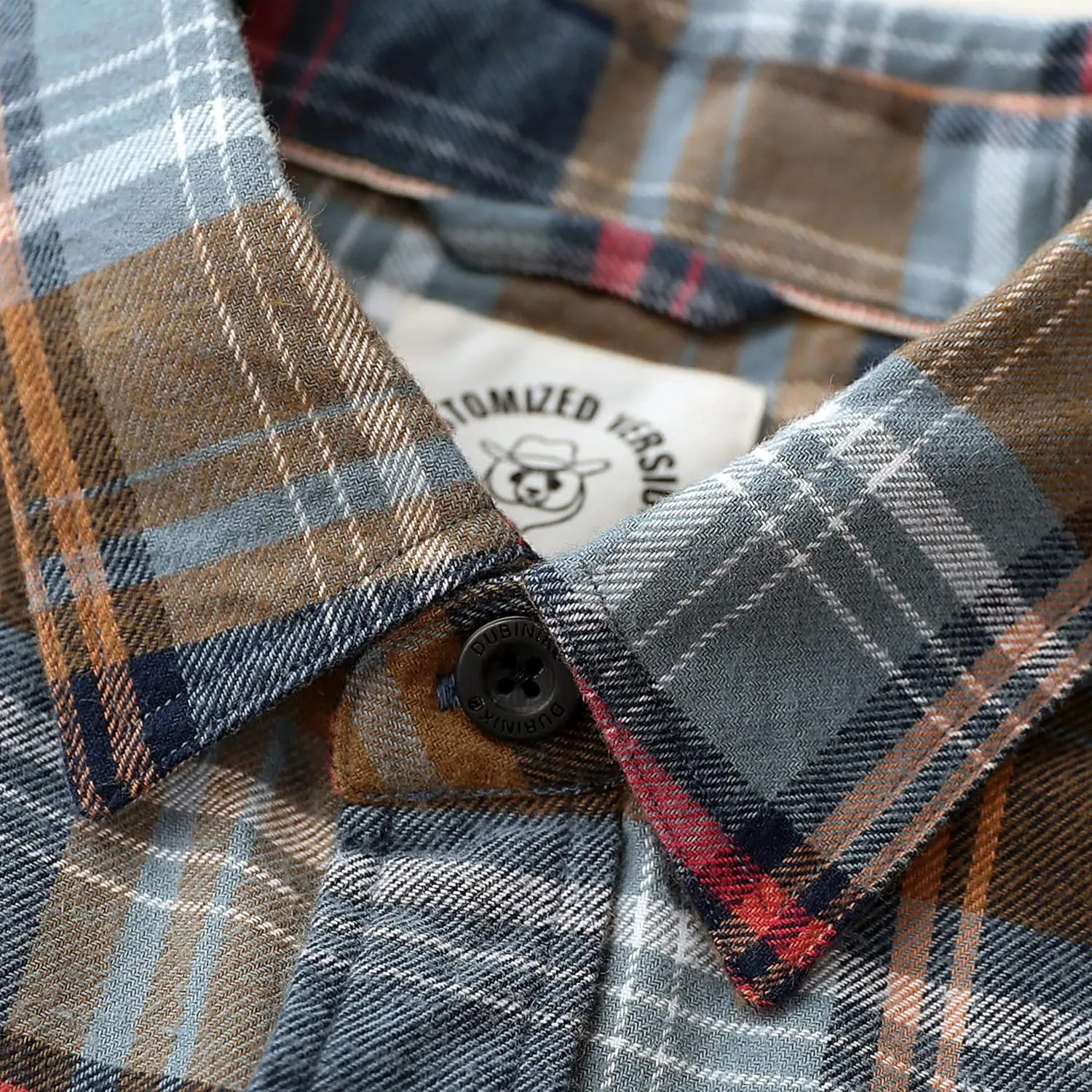 DubinikMens Flannel Shirts Long Sleeve Flannel Shirt for Men Warm Casual Soft Cotton Button Down Plaid Mens Flannel Shirt