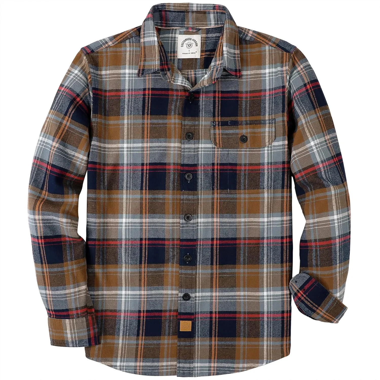 DubinikMens Flannel Shirts Long Sleeve Flannel Shirt for Men Warm Casual Soft Cotton Button Down Plaid Mens Flannel Shirt