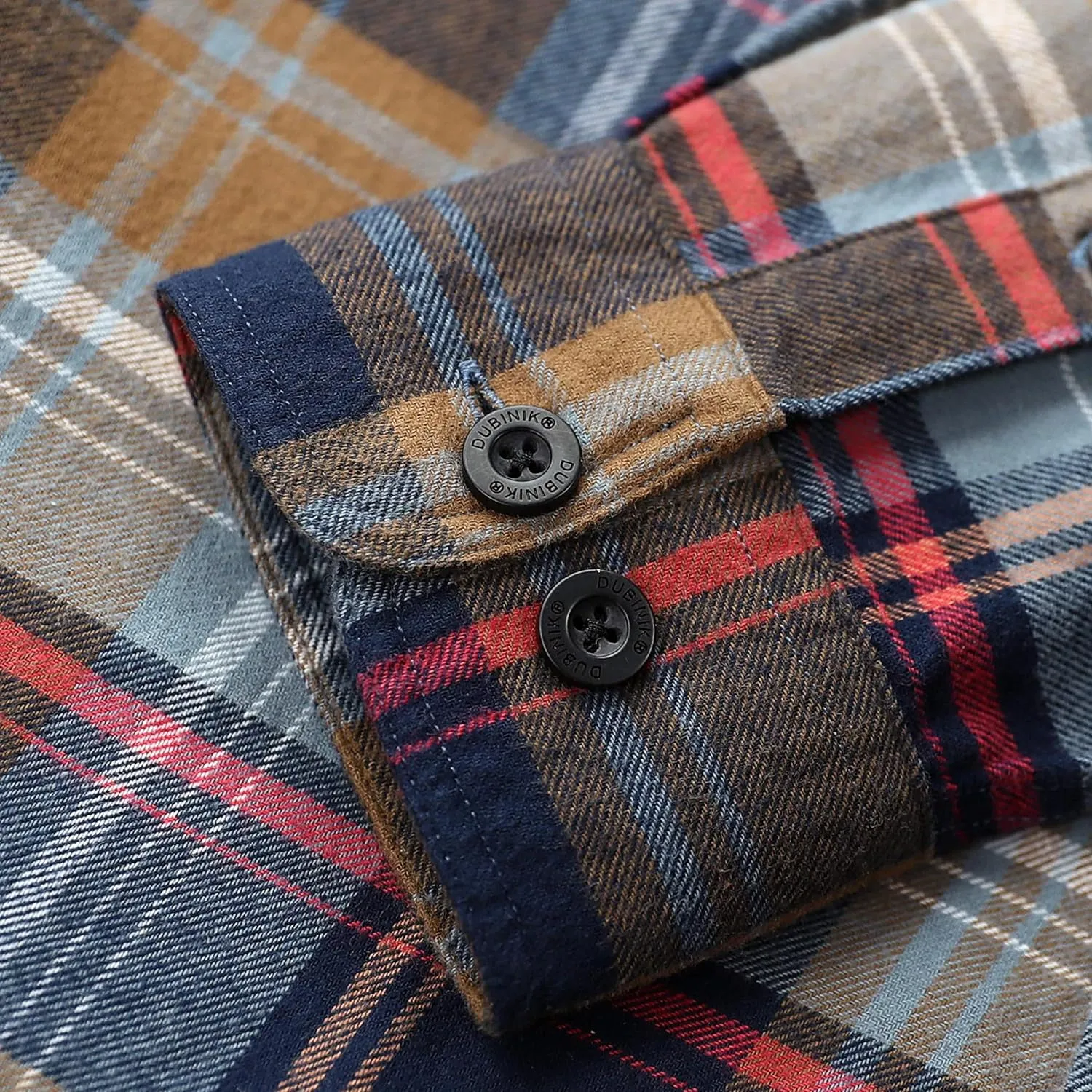 DubinikMens Flannel Shirts Long Sleeve Flannel Shirt for Men Warm Casual Soft Cotton Button Down Plaid Mens Flannel Shirt