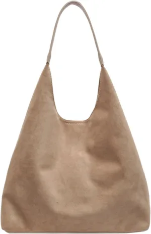 Durable Suede Hobo Bag for Women Vegan Leather Shoulder Handbag Spacious Slouchy Crossbody Tote Office Purse Mothers Day Gift
