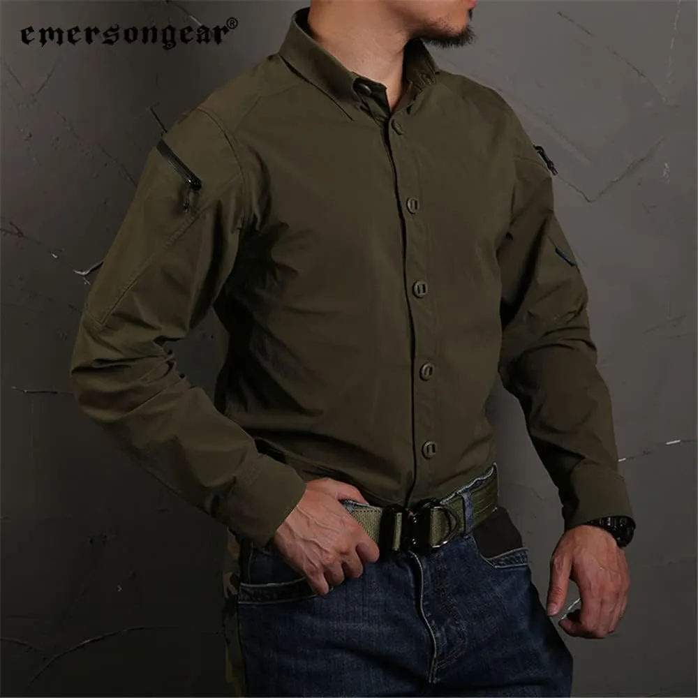 emersongear Blue Label Zip Triple Tech Tac-Shirt,Quick Dry Wrinkle Free Travel Shirts Outdoor Long Sleeve Button Down Shirt