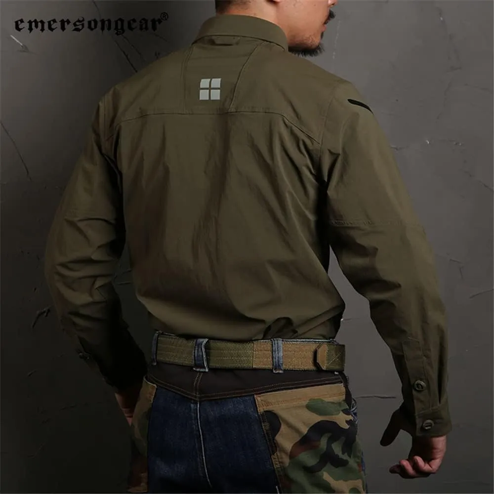 emersongear Blue Label Zip Triple Tech Tac-Shirt,Quick Dry Wrinkle Free Travel Shirts Outdoor Long Sleeve Button Down Shirt