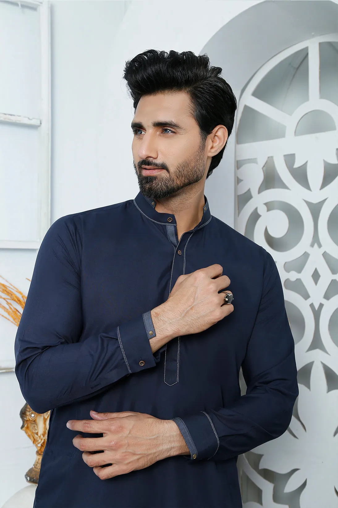 ER 486 Blue Edge Republic Kurta Pajama For Men