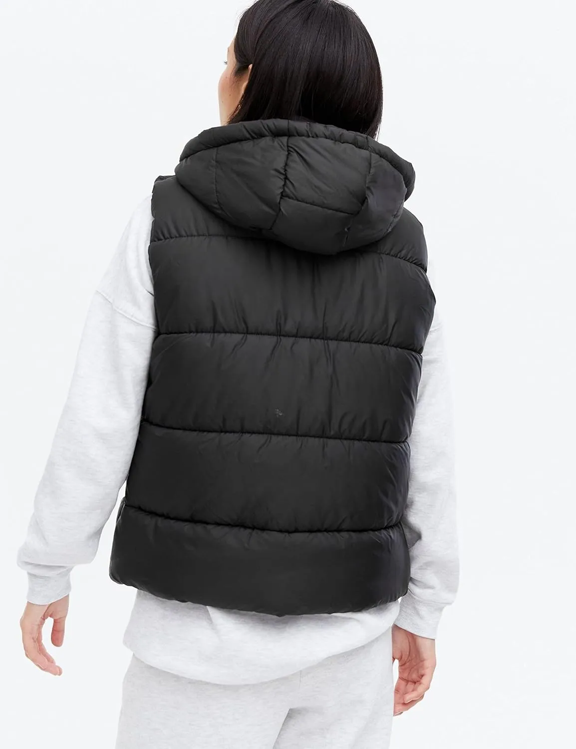 EsheSy Women's Puffer Vest with Removable Hood Sleeveless Full Zip Quilted Down Jacket