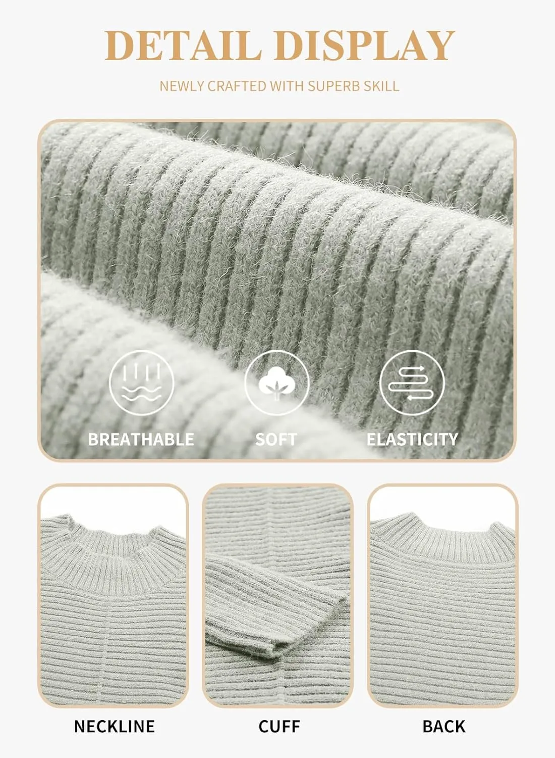 Eytino Womens Plus Size Sweaters Long Sleeve Crew Neck Split Hem Casual Oversized Ribbed Knit Tunic Pullover Tops(1X-5X)