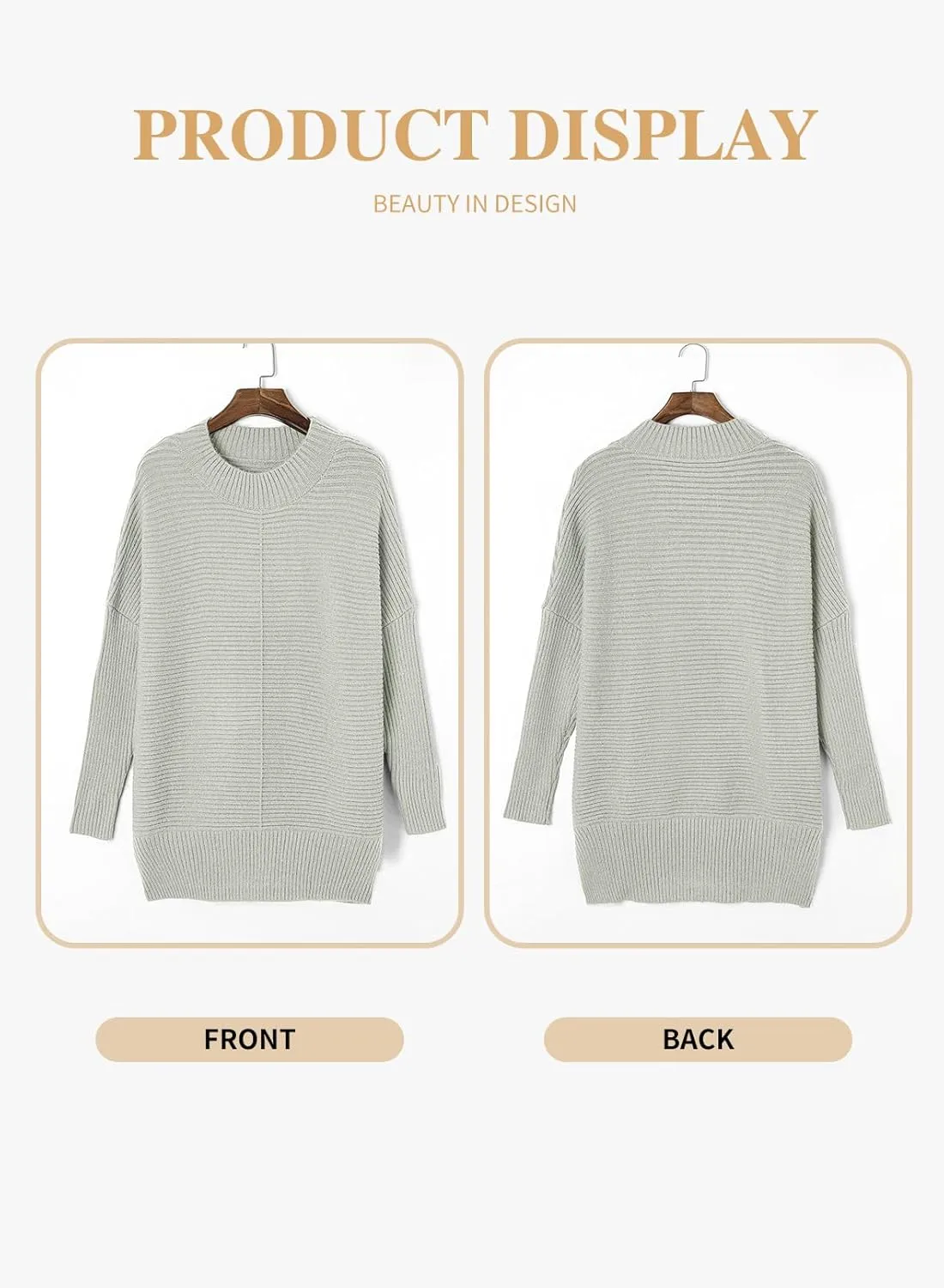 Eytino Womens Plus Size Sweaters Long Sleeve Crew Neck Split Hem Casual Oversized Ribbed Knit Tunic Pullover Tops(1X-5X)