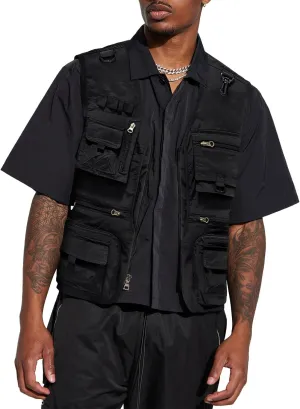 Fishing Vest for Men Casual Cargo Outerwear Work Outdoor Travel Lightweight Jacket with Pockets