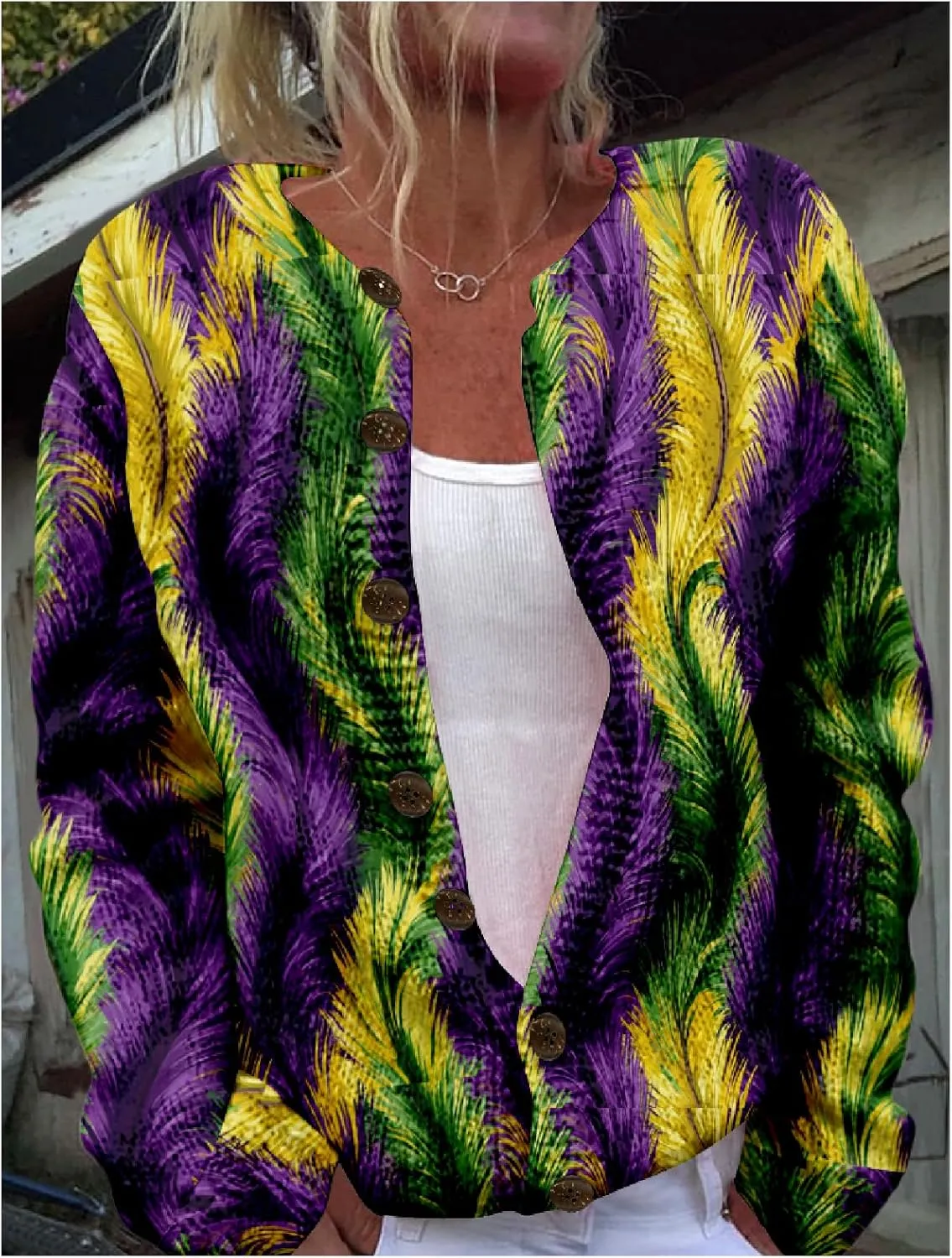 Floral Sweaters for Women Cardigan Button Up Crewneck Chunky Oversized Knitted Tunic 2024 Fall Cropped Sweaters