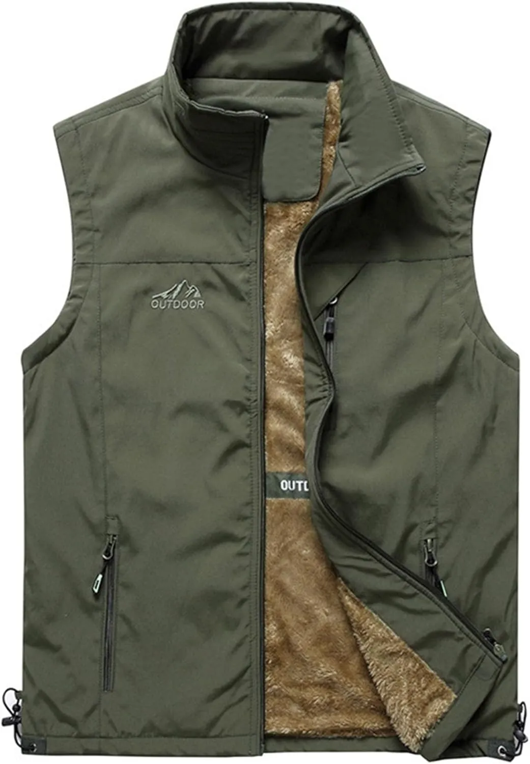 Flygo Men's Casual Lightweight Outdoor Travel Fishing Hunting Vest Jacket with Pockets