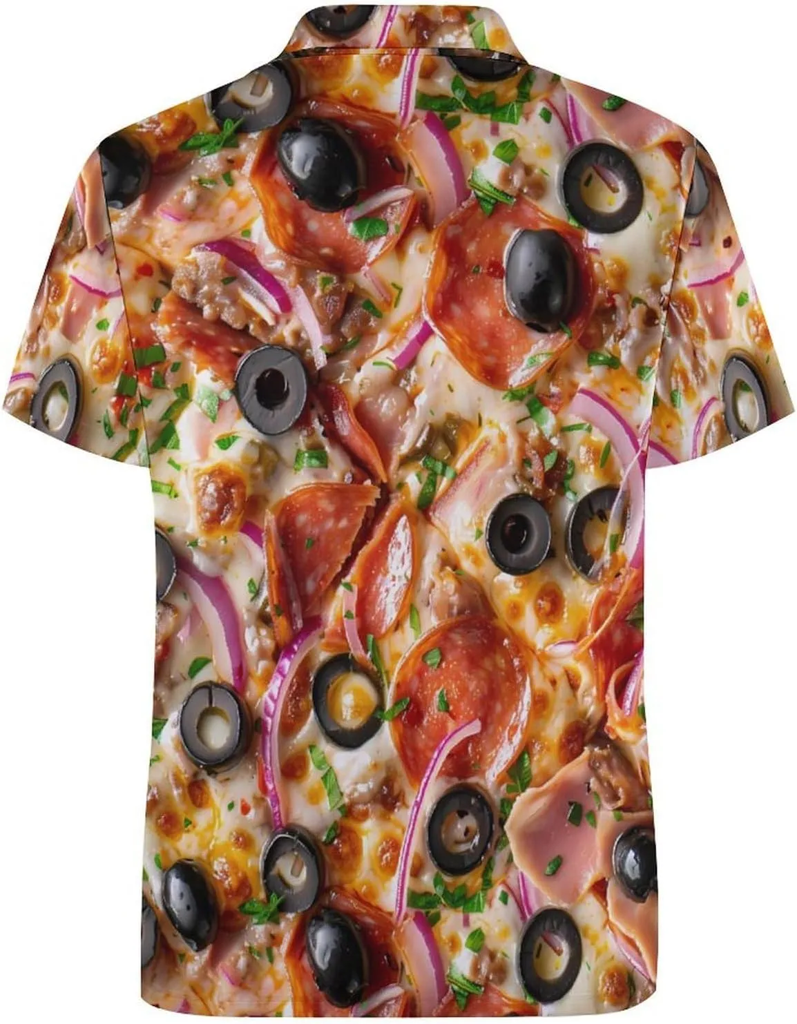 Food Pizza Mens Polo Shirts Quick Dry Short Sleeve Golf Slim Fit T Shirt