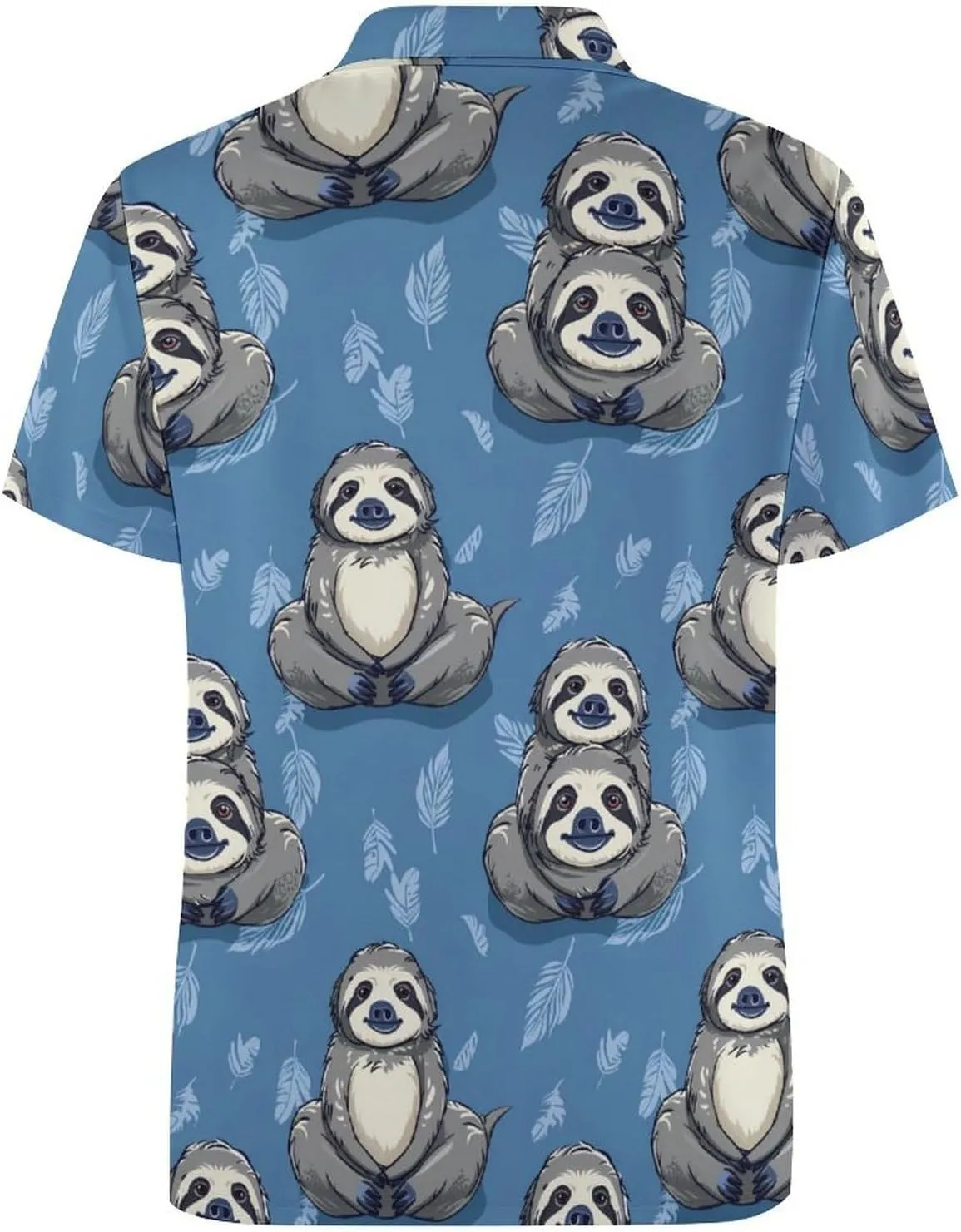 Funny Sloth Mens Polo Shirts Quick Dry Short Sleeve Golf Slim Fit T Shirt