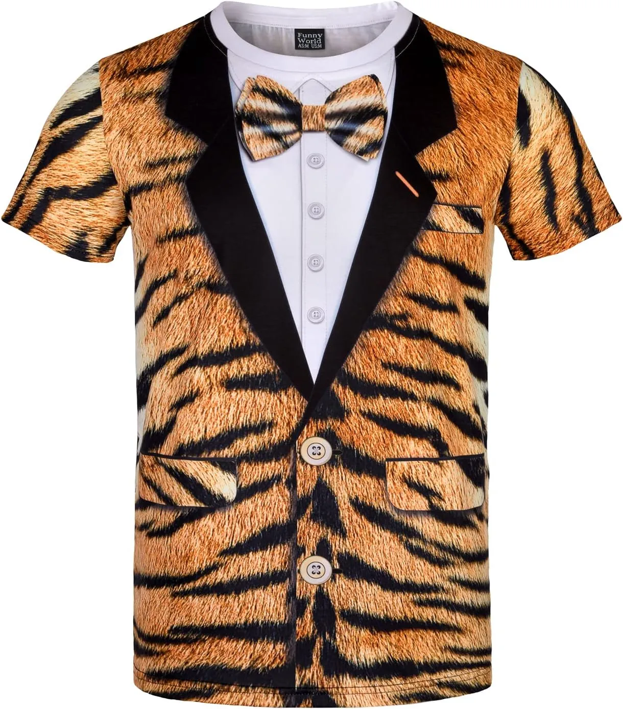 Funny World Men's Animal Print Tuxedo T-Shirts