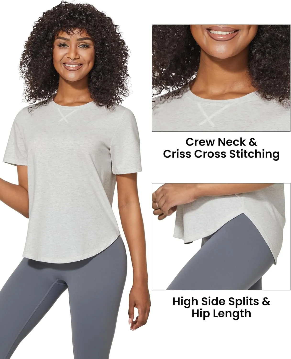 G4Free Short Sleeve Workout Tops for Women Athletic T-Shirts Lightweight Yoga Running Tee Top