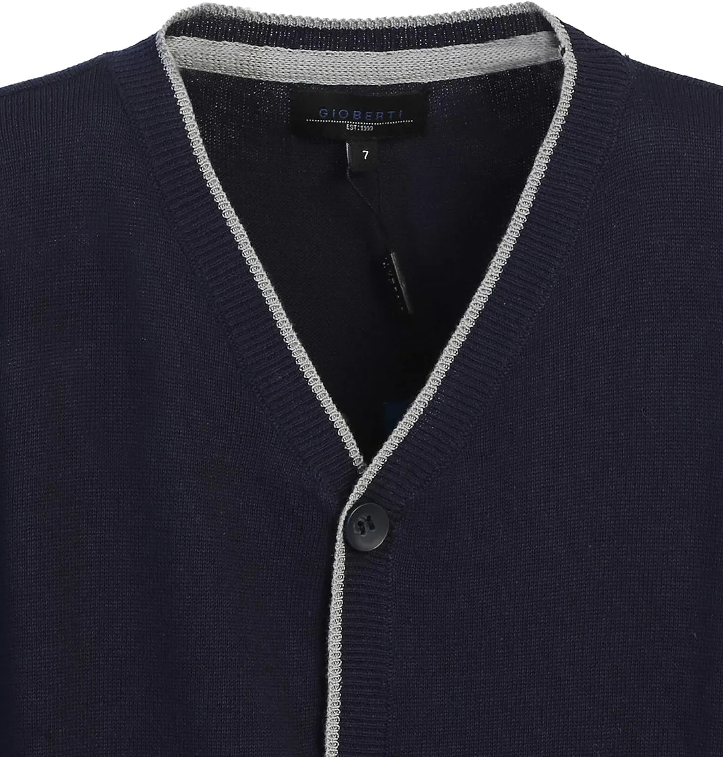 Gioberti Boy's 100% Cotton Light Weight Knitted V-Neck, Long Sleeve Cardigan Sweater