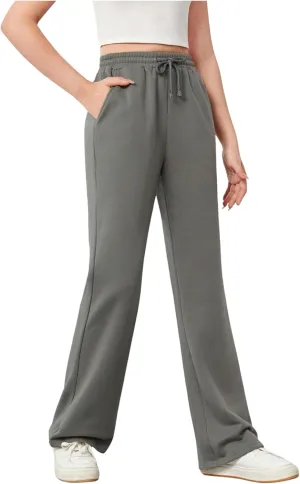 Girl's Jogger Sweatpants High Waist Wide Leg Baggy Pants Casual Gym Workout Pants