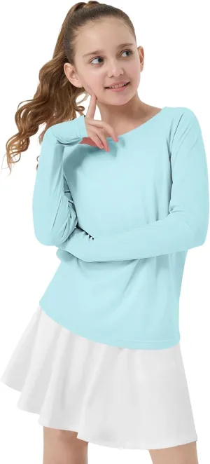 Girl's Rash Guard Swim Shirts Sun Shirt UV Protection Long Sleeve Tops Quick Dry Lightweight UPF 50 