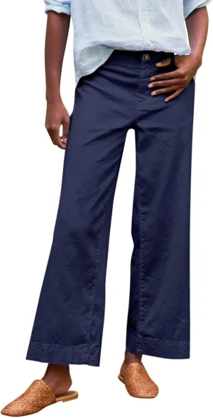 GOFULY Linen Pants for Women Casual Wide Straight Leg High Rise Casual Palazzo Pants 2025 Summer Solid Trousers with Pockets