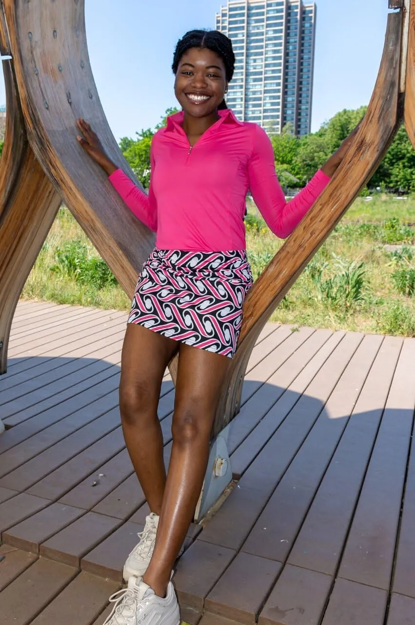 GOLFTINI Printed Pull-On Straight Skort 17.5"