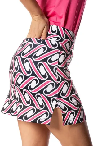 GOLFTINI Printed Pull-On Straight Skort 17.5"