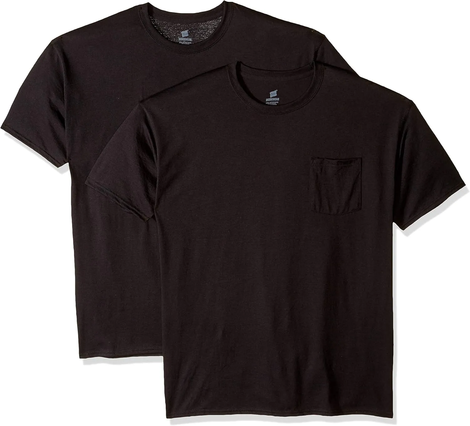 Hanes Men's Workwear Pocket T-Shirt Pack, Moisture Wicking Tee, Odor Control, 2-Pack
