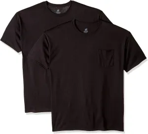 Hanes Men's Workwear Pocket T-Shirt Pack, Moisture Wicking Tee, Odor Control, 2-Pack