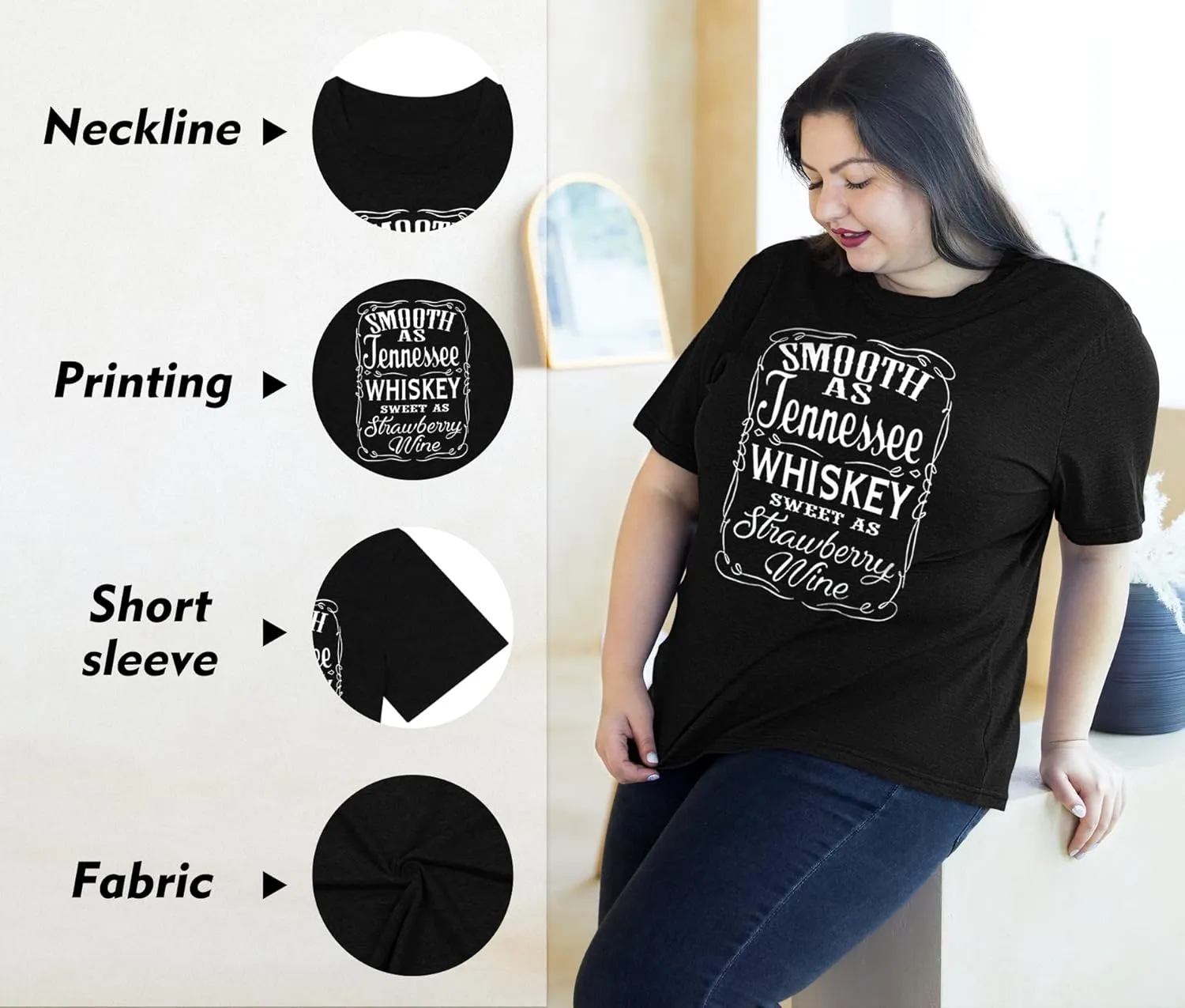 HDLTE Plus Size Womens Country Shirts Funny Western Graphic Tees Short Sleeve Flower Tops Blouses Casual Summer T-Shirt