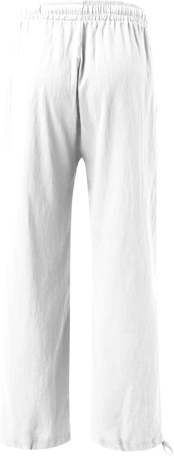 High Waisted Wide Leg Pants for Women 2024 Trendy Boho Flowy Palazzo Pant Summer Casual Lounge Trousers with Pockets