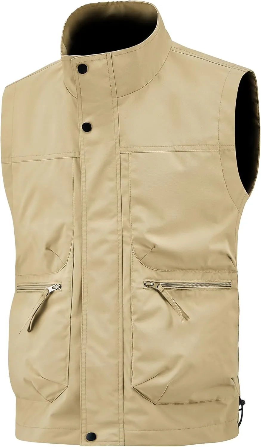 Hixiaohe Mens Vest Golf Outwear Windproof Lightweight Softshell Vest Photo Hiking Travel Work Sleeveless Jacket with Pockets
