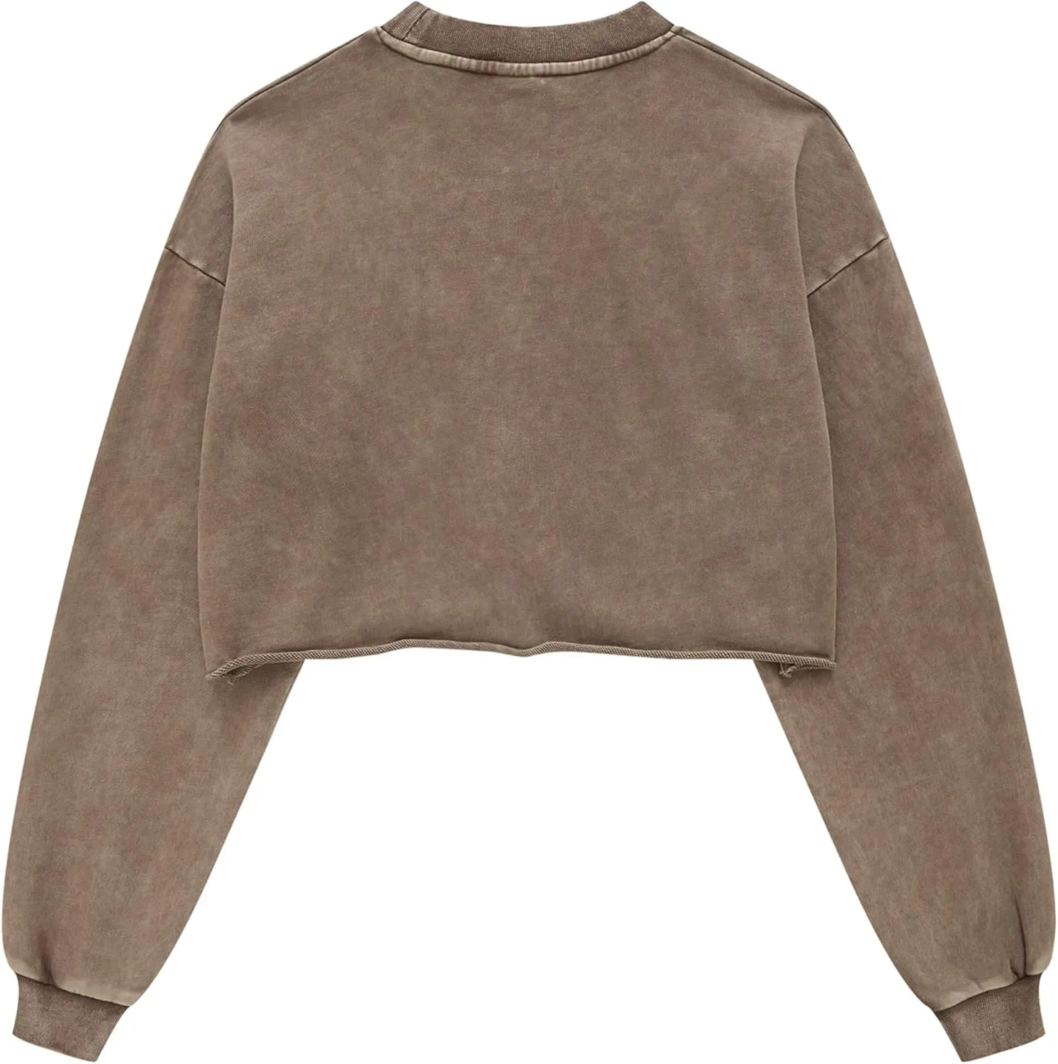 Hixiaohe Womens Cropped Sweatshirts Vintage Long Sleeve Pullover Tops Acid Wash Sweatshirt Hoodies for Women Workout Crop Top