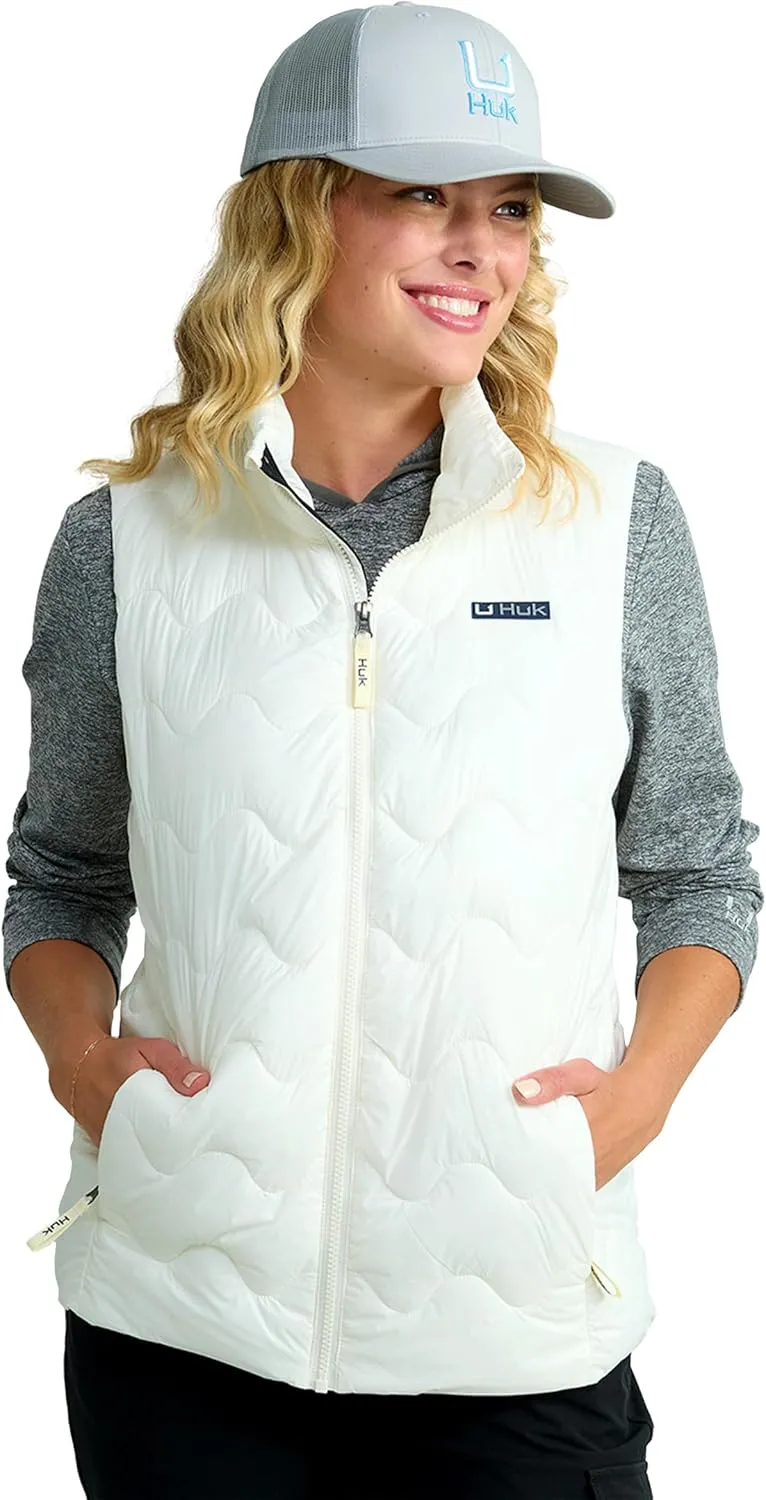 HUK Women's Wave, DWR Insulated Quilted Fishing Vest