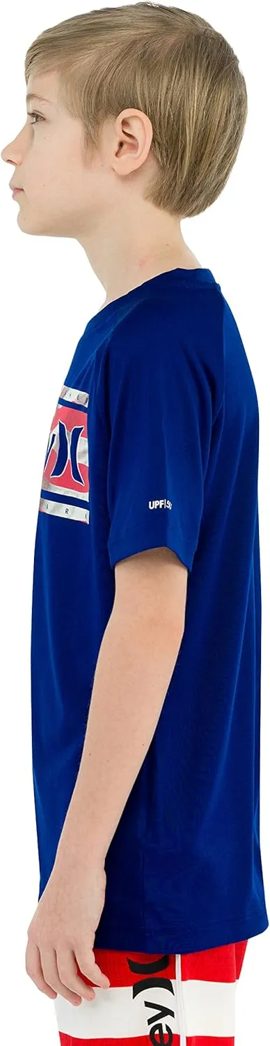Hurley Boys' UPF 50  Rash Guard Swim Shirt