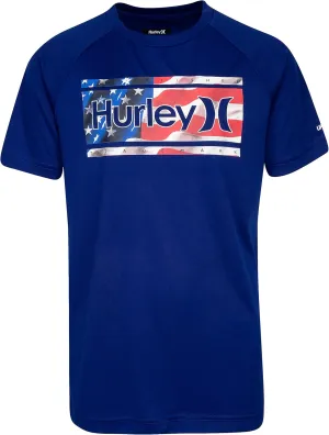 Hurley Boys' UPF 50  Rash Guard Swim Shirt