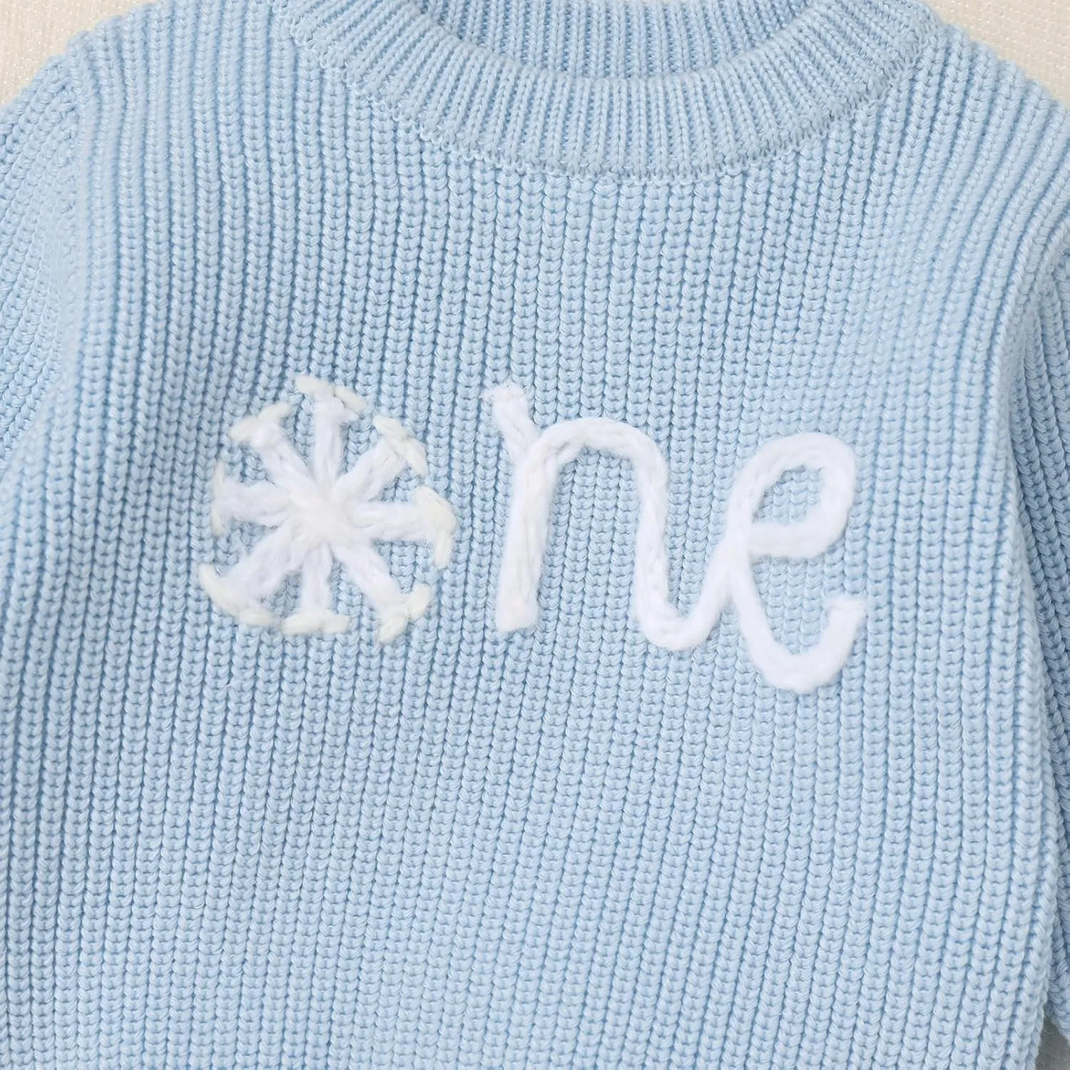 IDOPIP Toddler Baby Girls First Birthday Outfit Boho Embroidery One Sweater Top Knit Pullover Sweatshirt Fall Winter Clothes