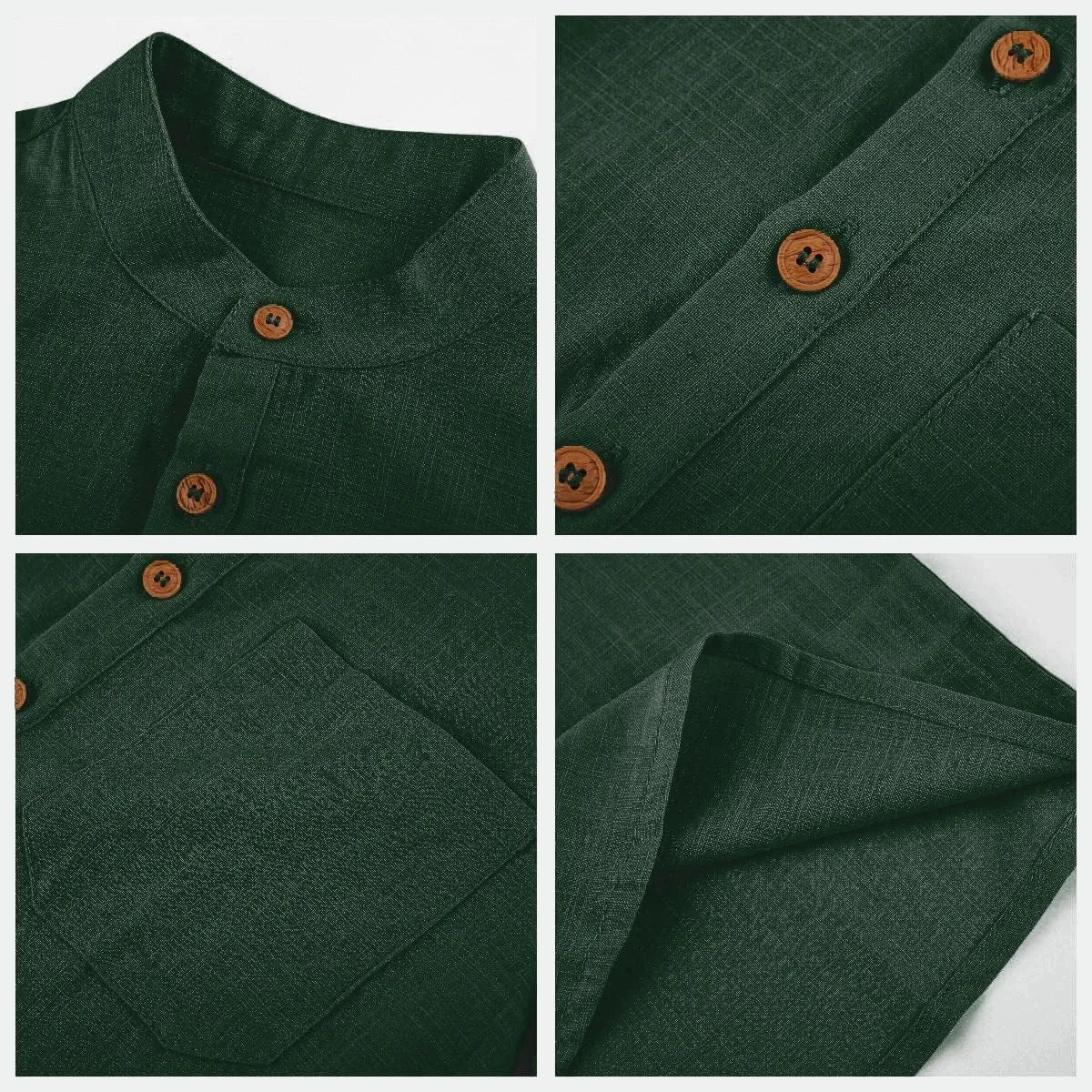 Inorin Boys Button Up Henley Shirt Short Sleeve Lightweight Summer Linen Cotton Dress Shirts Tees Tops with One Pocket