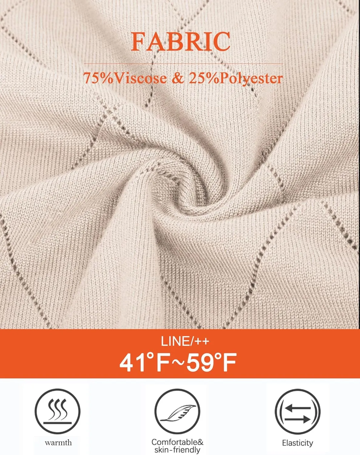JACK SMITH Pullover Sweaters for Women Long Sleeve Argyle Quarter Zipper Collar Polo Sweater Ribbed Knit Golf Tops
