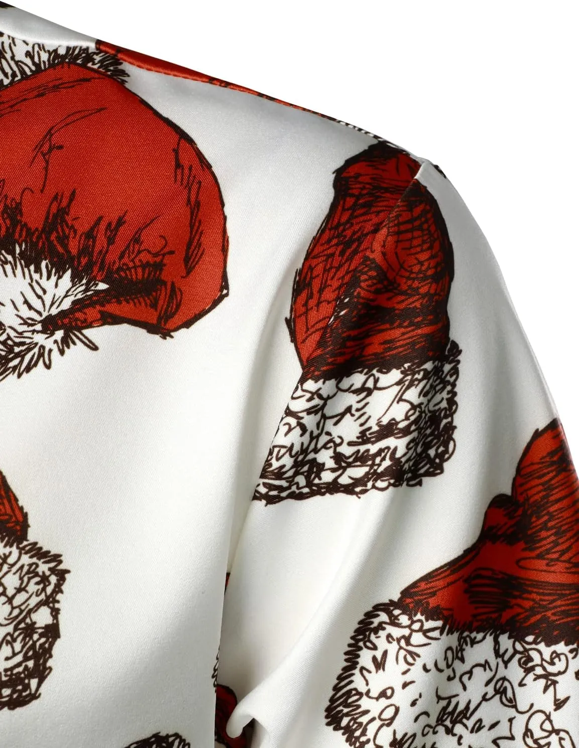 JOGAL Men's Christmas Shirt Santa Claus Party Flamingo Casual Hawaiian Shirts