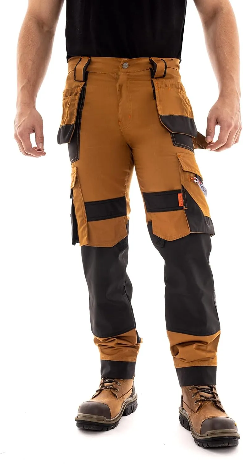 Juicy Trendz Men's Heavy Duty Work Cargo Pants  Reinforced Knees, Multi-Pocket Trousers for Construction & Mechanics