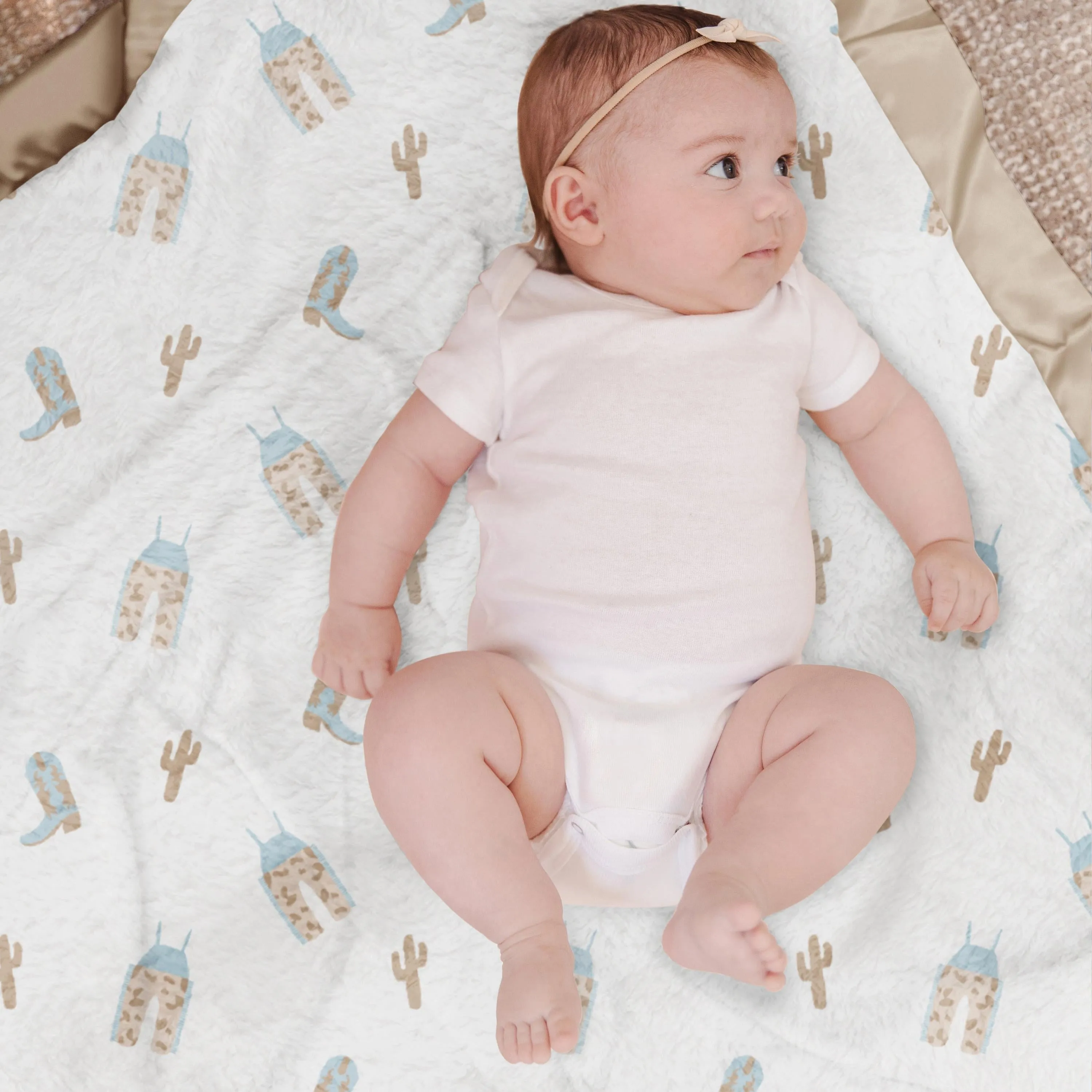 Jujube Ultra-Soft Thick Reversible Baby Blanket | Howdy Partner Blue