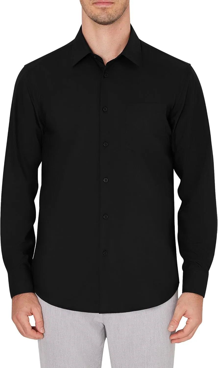 J.VER Men's Dress Shirts Wrinkle Free Long Sleeve Formal Shirt Solid Business Casual Button Down Shirts for Wedding Prom