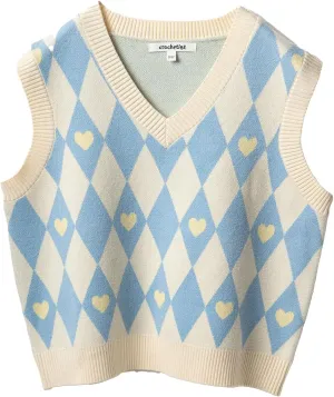 Kids Sweater Vest Girls Boys Toddler Vest V Neck Cute Tank Top