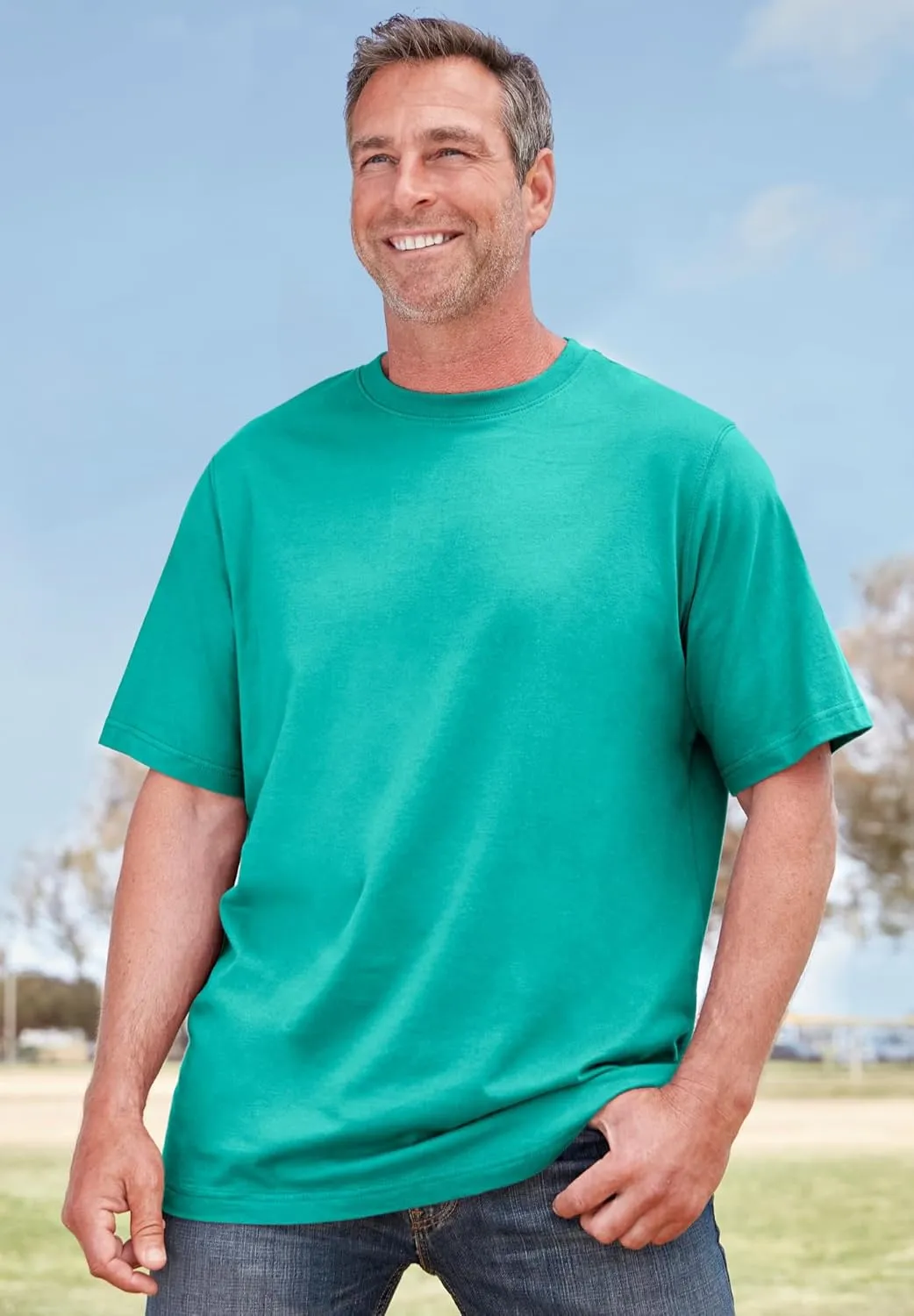 KingSize Men's Big & Tall Shrink-Less Lightweight Crewneck T-Shirt