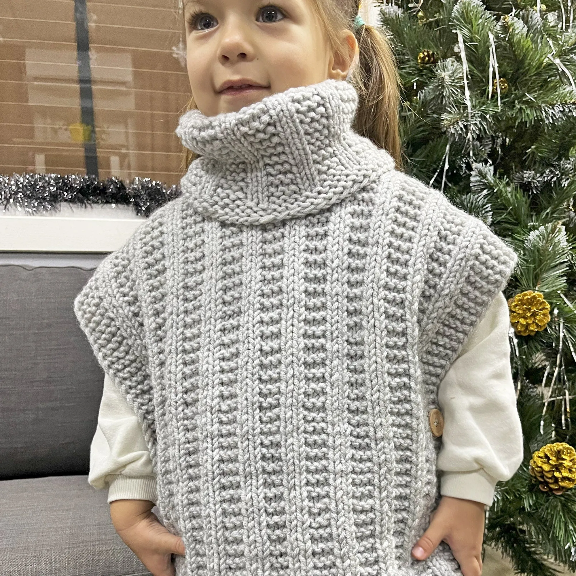 Knitting Children's Vest pattern, US standard terms, Skill level beginner