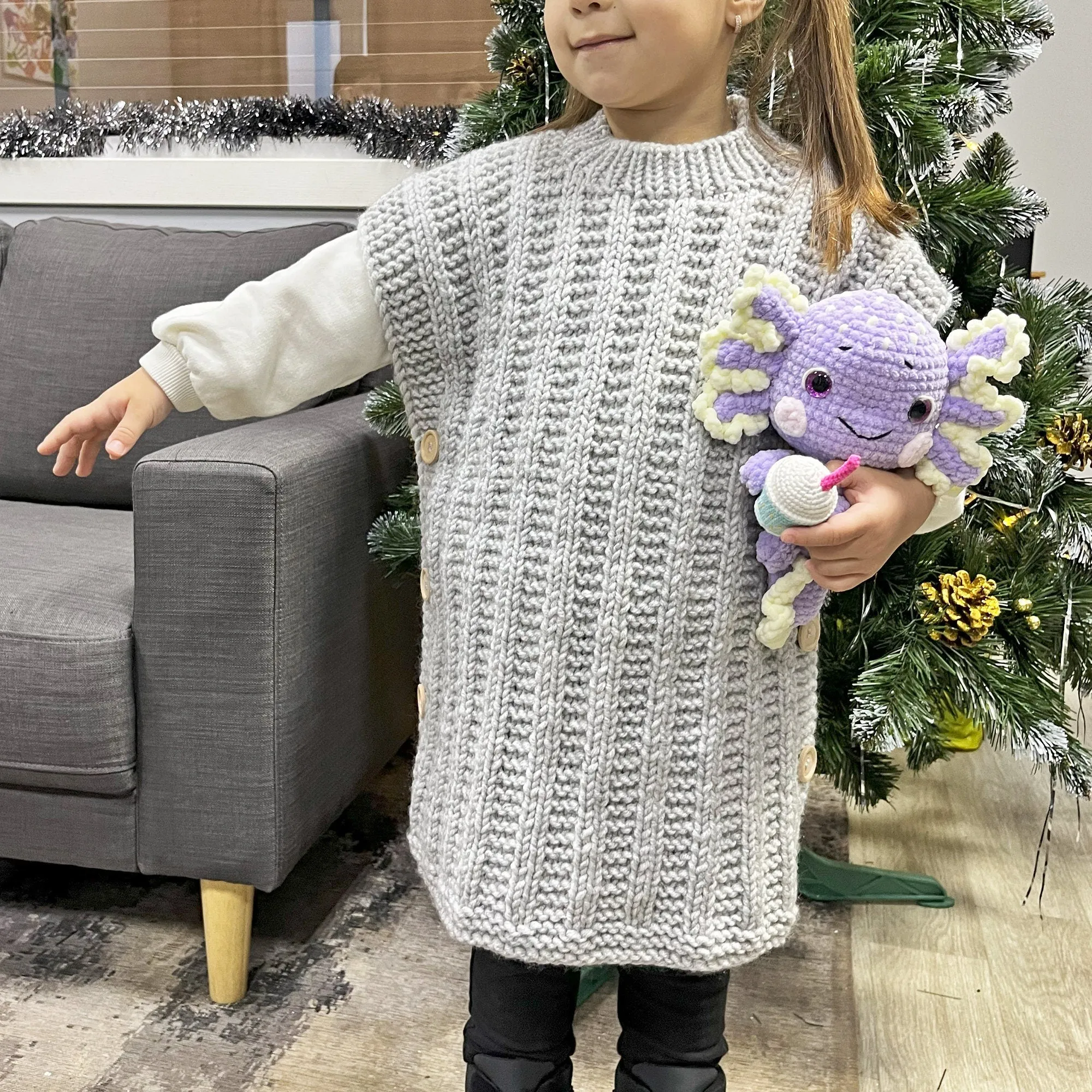 Knitting Children's Vest pattern, US standard terms, Skill level beginner